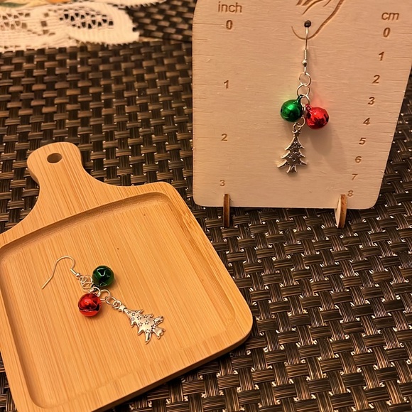 Christmas Bells and Trees Pair of Earrings and Bracelet - Picture 8 of 8